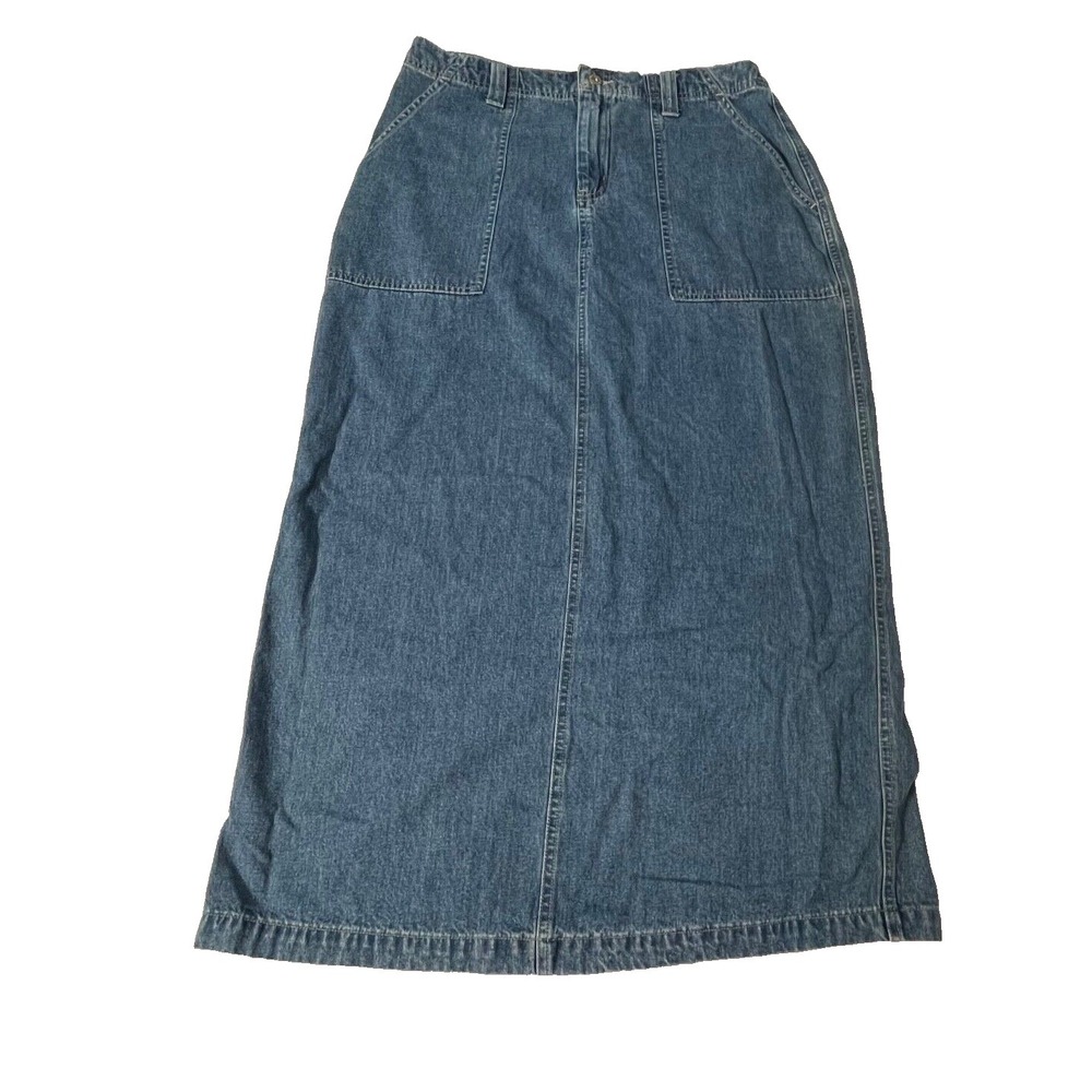 Old Navy Denim Skirt Women's 10 Blue Modest Western Ranch Prairie 90's Y2K VTG. - Picture 1 of 4